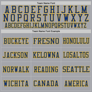 Custom Gray Royal-Gold Mesh Authentic Throwback Football Jersey