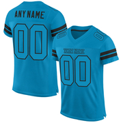 Custom Panther Blue Panther Blue-Black Mesh Authentic Football Jersey