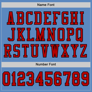 Custom Light Blue Red-Black Mesh Authentic Football Jersey