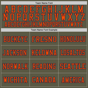 Custom Olive Orange-Navy Mesh Authentic Throwback Salute To Service Football Jersey