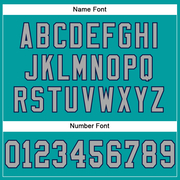 Custom Aqua Gray-Navy Mesh Authentic Football Jersey