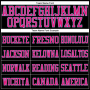 Custom Black Hot Pink-Light Blue Mesh Authentic Football Jersey