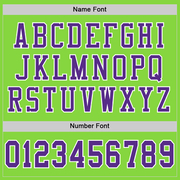 Custom Neon Green Purple-White Mesh Authentic Football Jersey