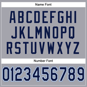 Custom Light Gray Navy-Powder Blue Mesh Authentic Football Jersey