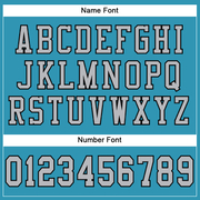 Custom Panther Blue Gray-Black Mesh Authentic Football Jersey