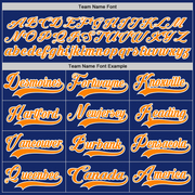 Custom Royal Bay Orange-White Hockey Lace Neck Jersey