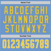 Custom Light Blue Gold-White Hockey Jersey