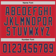 Custom Red Navy-Old Gold Hockey Jersey