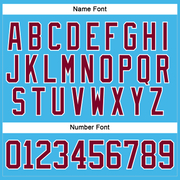 Custom Sky Blue Maroon-White Hockey Lace Neck Jersey