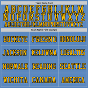 Custom Light Blue Gold-Black Mesh Authentic Football Jersey