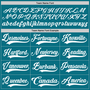 Custom Teal White Hockey Lace Neck Jersey