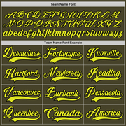 Custom Olive Neon Yellow-Black Salute To Service Hockey Lace Neck Jersey