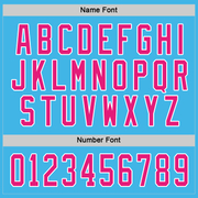 Custom Sky Blue Hot Pink-White Hockey Jersey