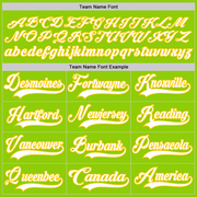 Custom Neon Green White-Yellow Hockey Lace Neck Jersey