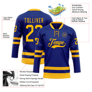 Custom Royal Gold Hockey Lace Neck Jersey