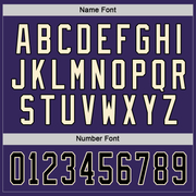 Custom Purple Black-Cream Hockey Jersey