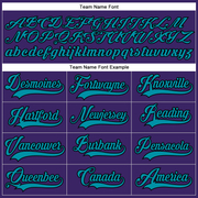 Custom Purple Teal-Black Hockey Lace Neck Jersey