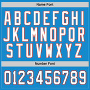 Custom Blue White-Orange Hockey Jersey