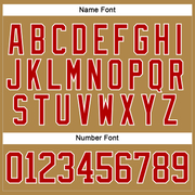 Custom Old Gold Red-White Hockey Lace Neck Jersey