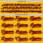 Custom Gold Red-Black Hockey Lace Neck Jersey