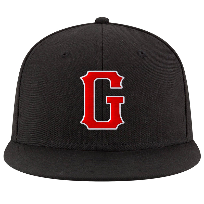 Custom Black Red-White Stitched Adjustable Snapback Hat