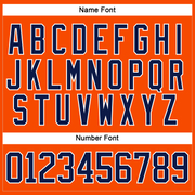Custom Orange Navy-White Hockey Lace Neck Jersey