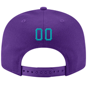 Custom Purple Aqua-White Stitched Adjustable Snapback Hat