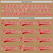 Custom Old Gold Red-White Hockey Jersey