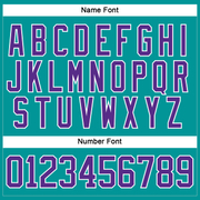 Custom Aqua Purple-White Hockey Jersey