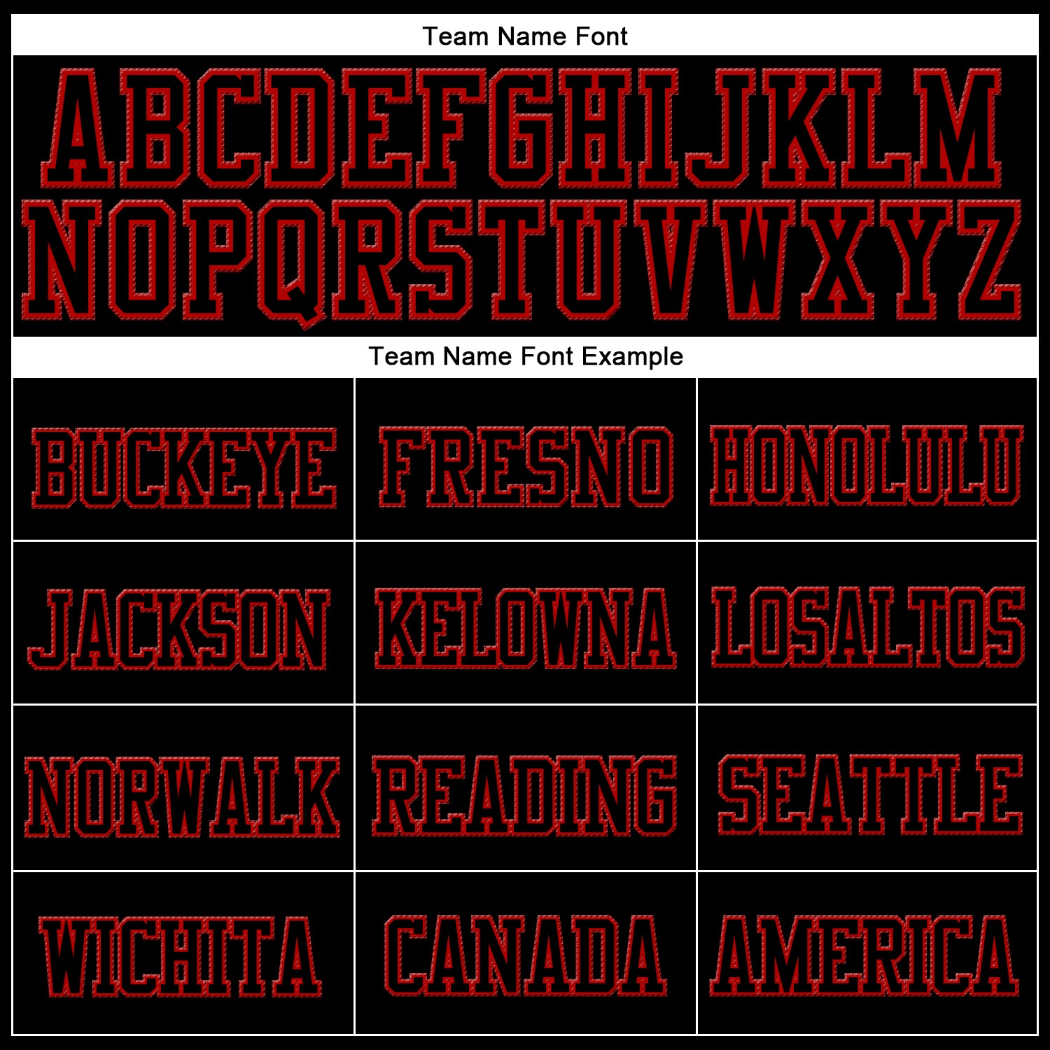 Custom Black Black-Red Stitched Cuffed Knit Hat