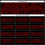 Custom Black Black-Red Stitched Cuffed Knit Hat