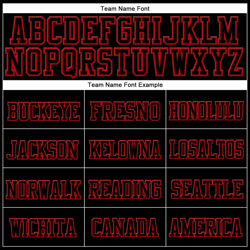 Custom Black Black-Red Stitched Cuffed Knit Hat