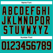 Custom Aqua Black-Orange Hockey Lace Neck Jersey