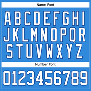 Custom Powder Blue White-Royal Hockey Lace Neck Jersey