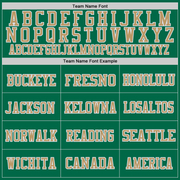 Custom Grass Green Old Gold-White Mesh Authentic Throwback Football Jersey