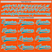 Custom Orange Teal-White Hockey Lace Neck Jersey