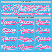 Custom Sky Blue Pink-White Hockey Lace Neck Jersey