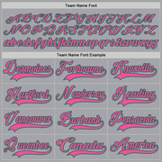 Custom Gray Pink-Kelly Green Hockey Lace Neck Jersey