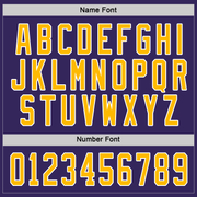 Custom Purple Gold-White Hockey Jersey