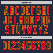Custom Navy Red-Gold Hockey Jersey