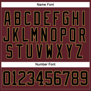 Custom Burgundy Black-Old Gold Hockey Jersey