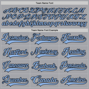 Custom Gray Light Blue-Black Hockey Lace Neck Jersey