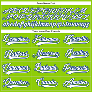 Custom Neon Green White-Royal Hockey Lace Neck Jersey