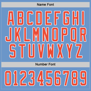 Custom Light Blue Orange-White Hockey Jersey