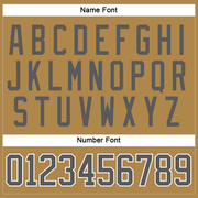 Custom Old Gold Steel Gray-White Hockey Lace Neck Jersey