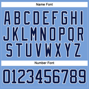 Custom Light Blue Navy-White Hockey Lace Neck Jersey