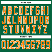 Custom Kelly Green Bay Orange-White Hockey Lace Neck Jersey