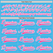 Custom Sky Blue Pink-White Hockey Jersey