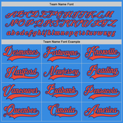 Custom Powder Blue Orange-Royal Hockey Jersey