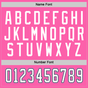 Custom Pink White-Light Blue Hockey Jersey